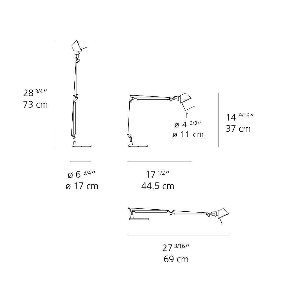 Artemide Tolomeo Micro table lamp LED 3000K with fixed support