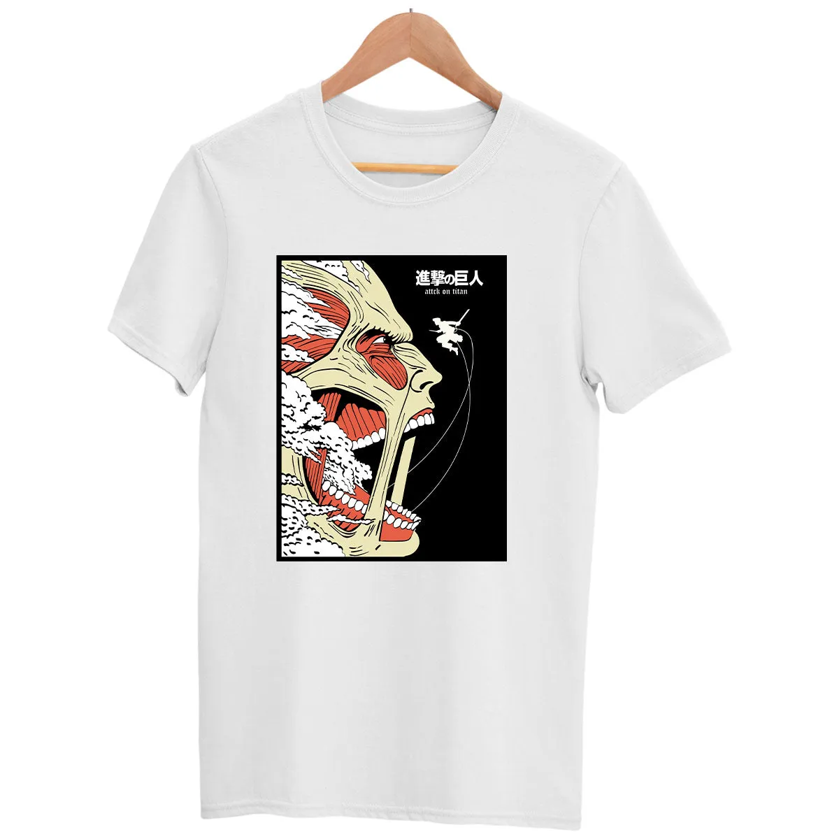 Attack On Titan Levi Ackerman Fights Colossal Titan Anime Manga Adult Unisex Tee