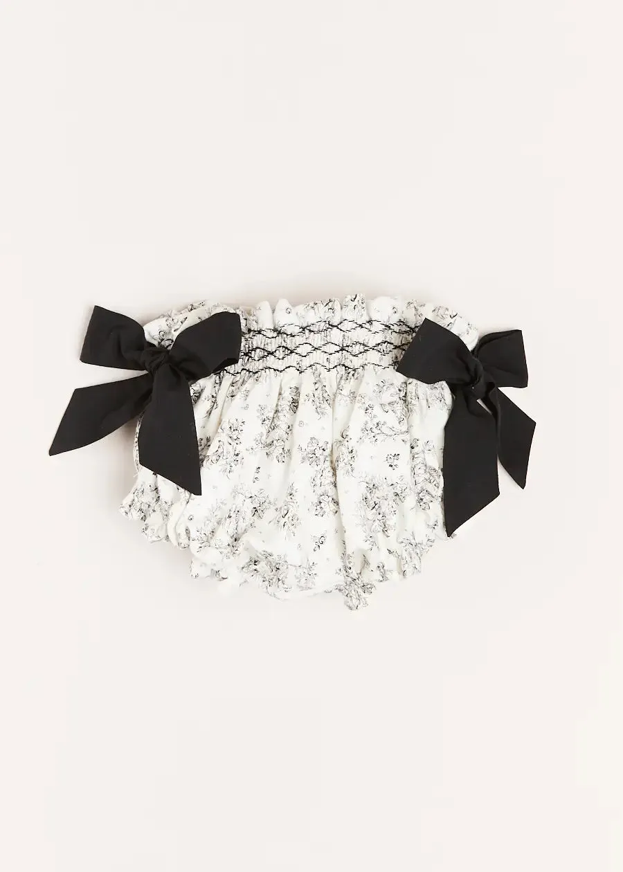 Audrey Floral Bloomers in White (1mth-12mths)