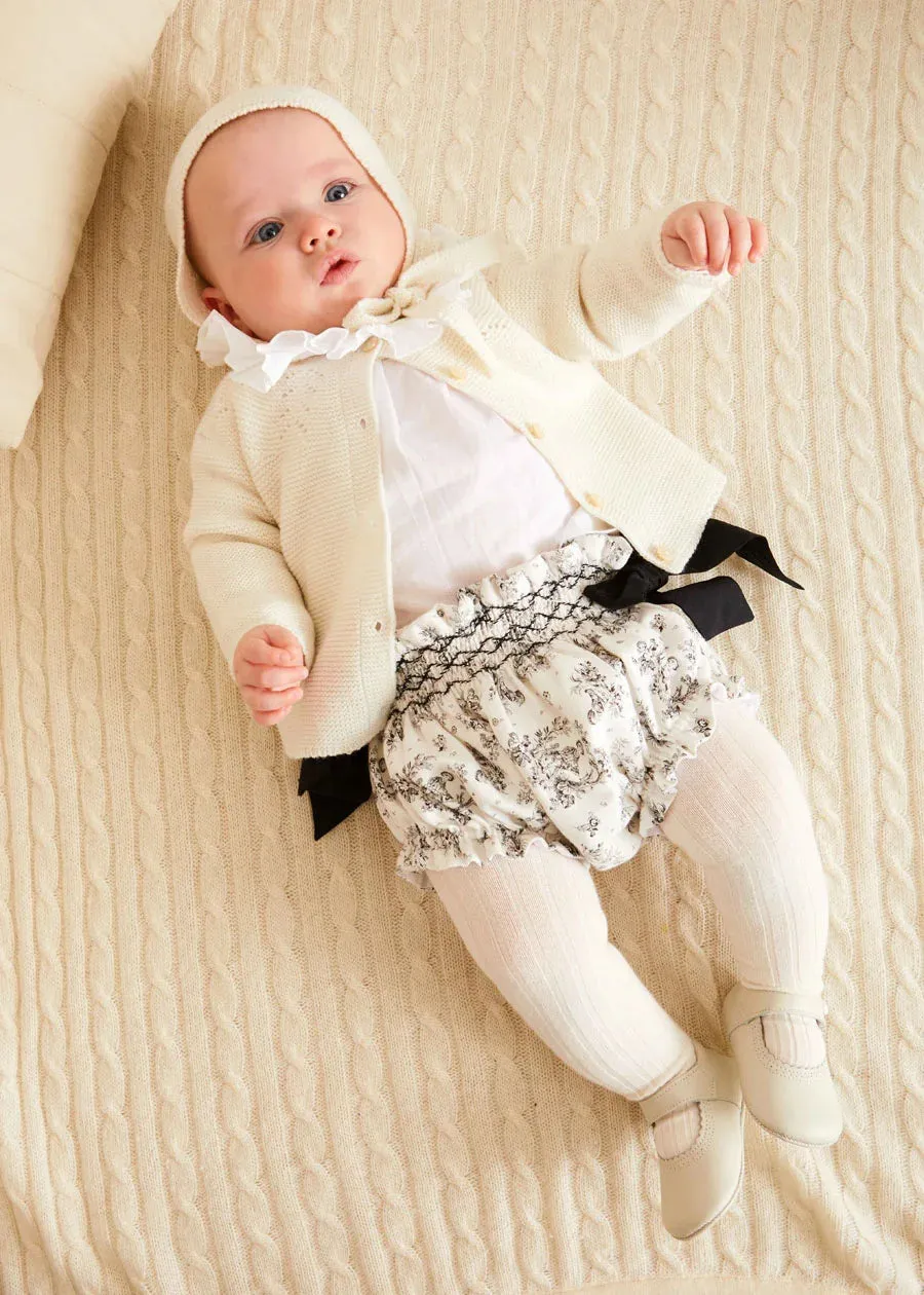 Audrey Floral Bloomers in White (1mth-12mths)