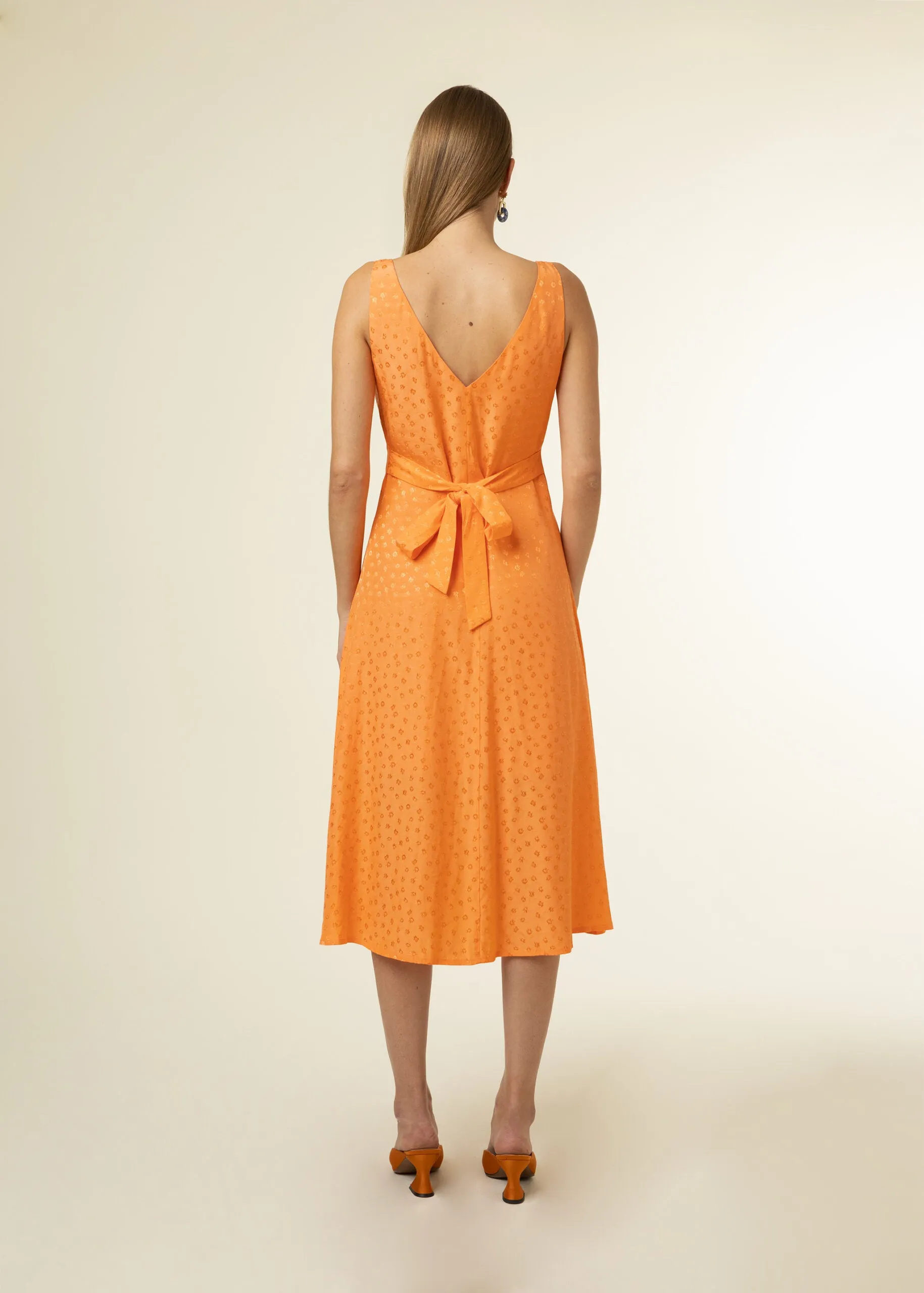 Cecile Midi Dress (Orange)