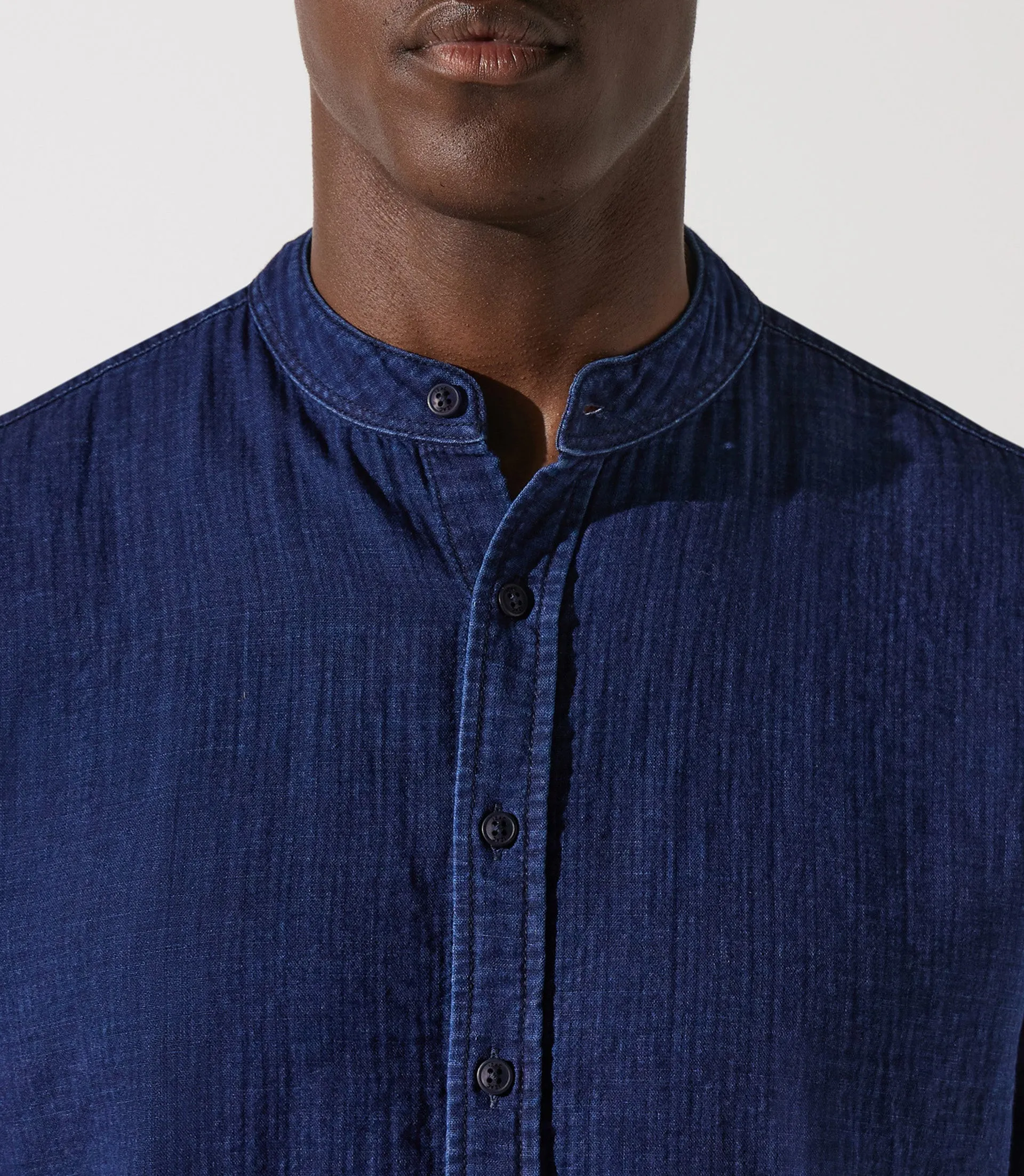 Chemise col mao bleu JEREMI