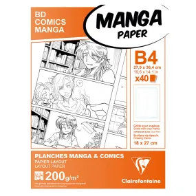 Clairefontaine Manga BD/Comic pack B4 40 Sheets 6 C.F.