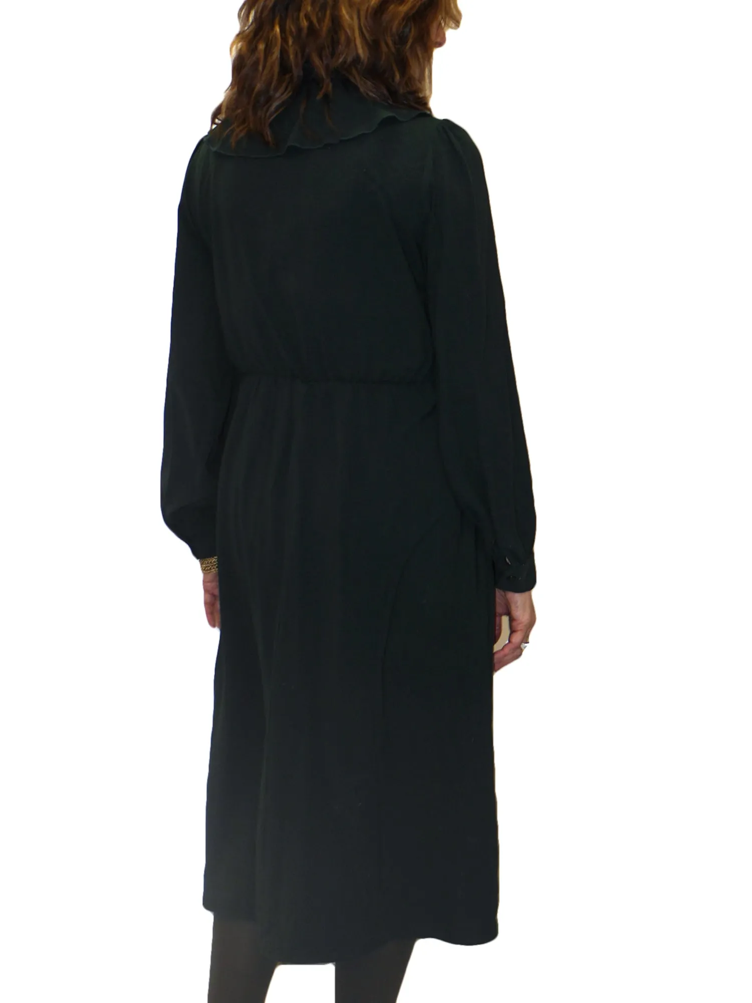 Crepe De Chine Long Sleeve Dress