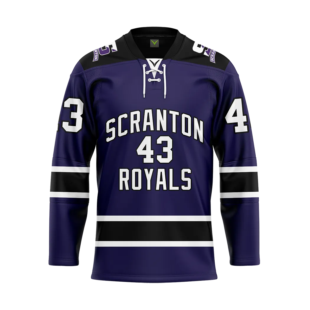 Custom Scranton Purple Sublimated with Twill Replica Jersey