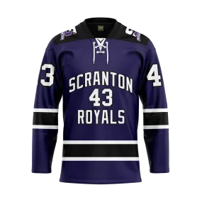 Custom Scranton Purple Sublimated with Twill Replica Jersey