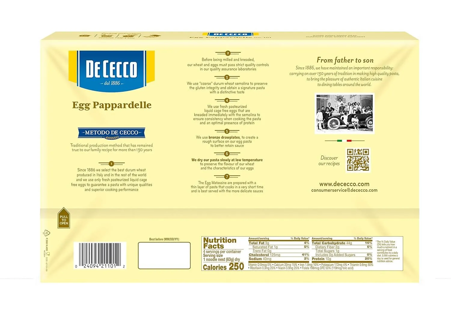 De Cecco Egg Pappardelle Pasta