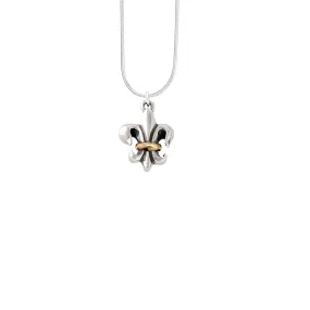 Fleur de Lis Small Two Tone Pendant