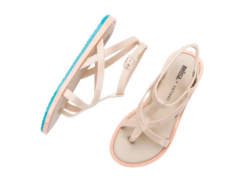 Melissa Cancun Salinas Ad Beige Flat Sandal