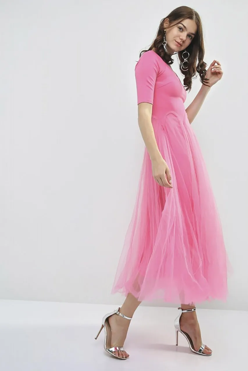 Pink Ballerina Midi Dress