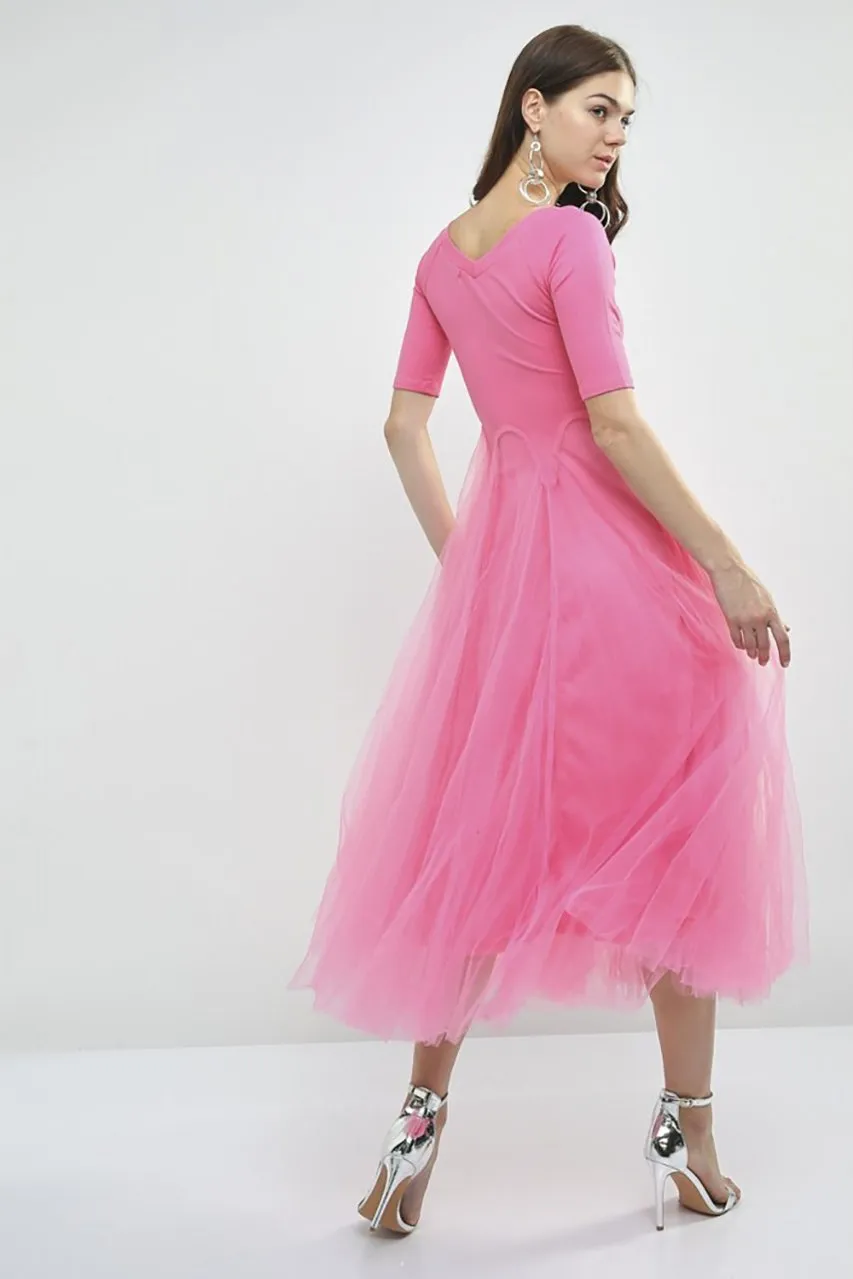 Pink Ballerina Midi Dress