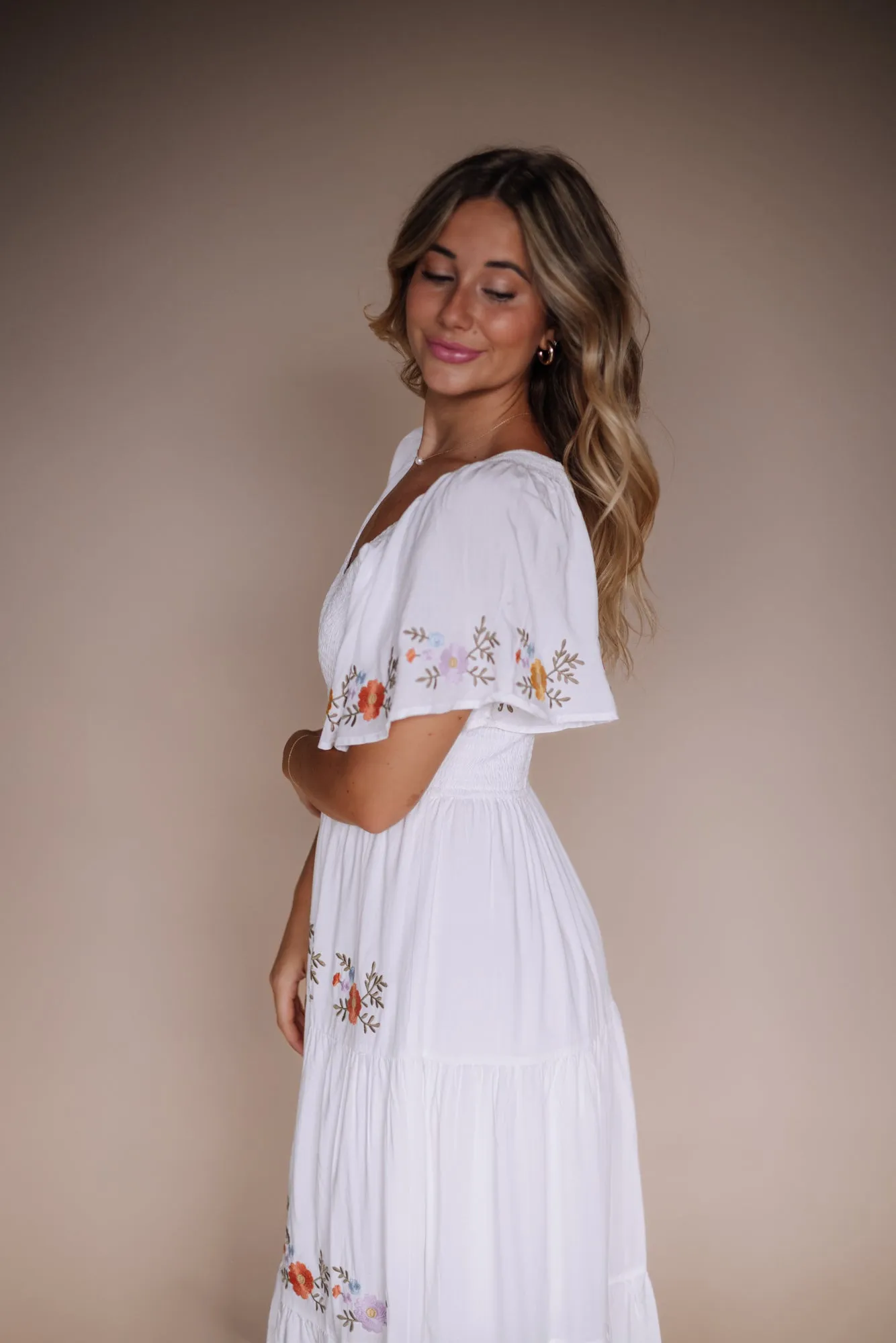 Sicily Embroidered Midi Dress - Coming Soon