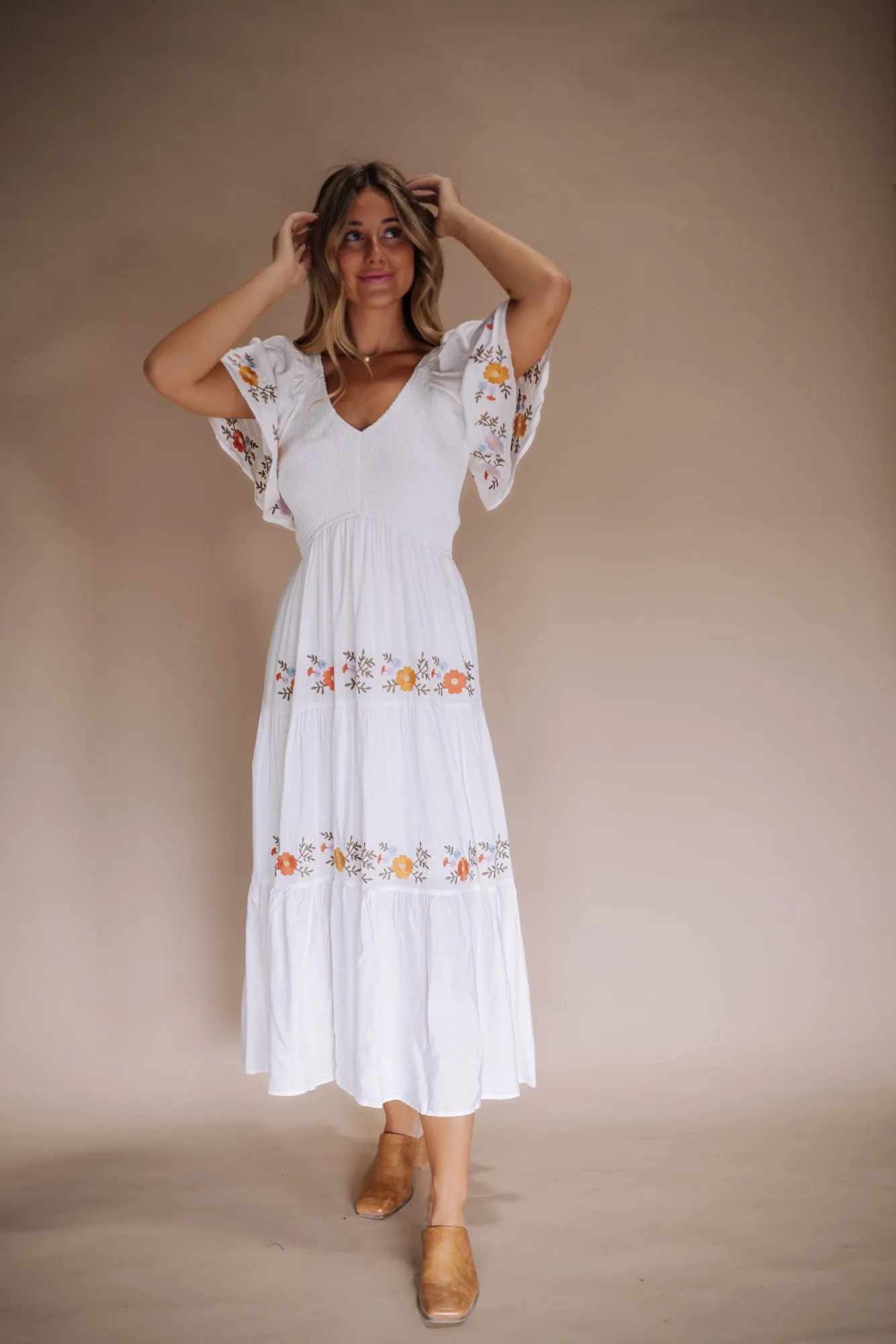 Sicily Embroidered Midi Dress - Coming Soon