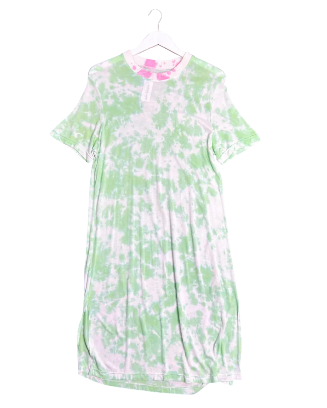 Size L - Suku Green, White and Pink Tie Dye Midi Dress