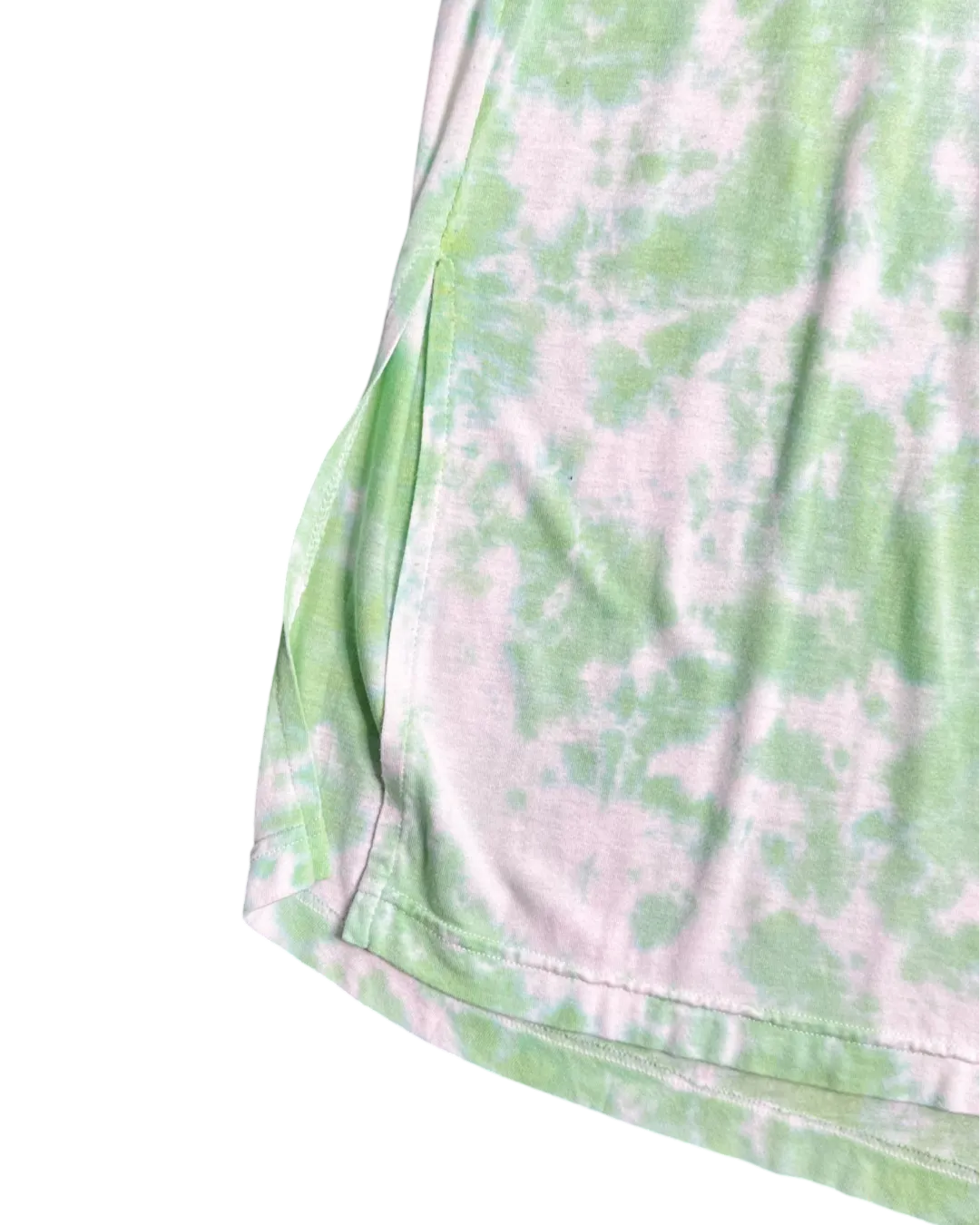 Size L - Suku Green, White and Pink Tie Dye Midi Dress