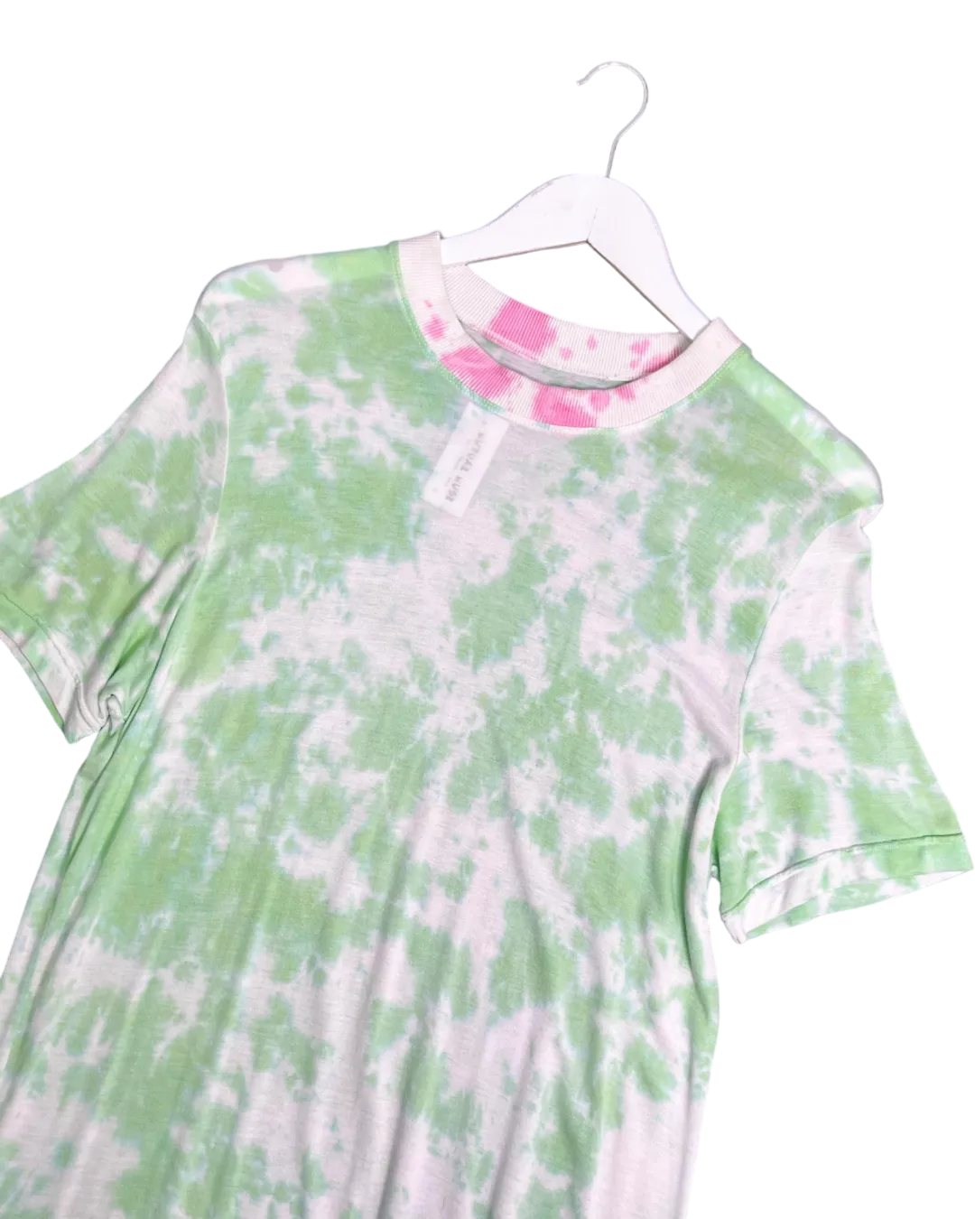 Size L - Suku Green, White and Pink Tie Dye Midi Dress